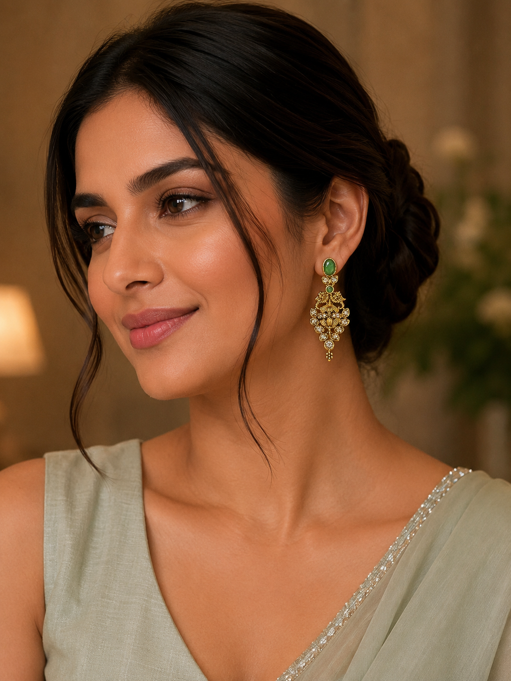 Temple Style Stud Earrings