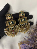 Antique Gold Kashmiri Bridal Jhumka Earrings