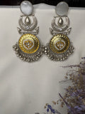 Gold Kashmiri Chandbali Long Earrings
