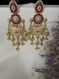 Gold Floral Kashmiri Statement Earrings