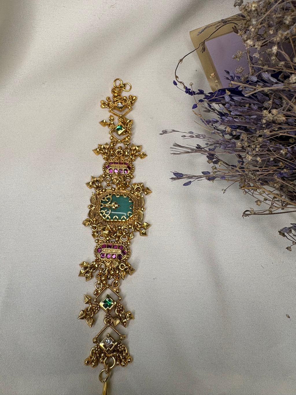 Vintage Green Gold plated Heritage Bracelet for Women