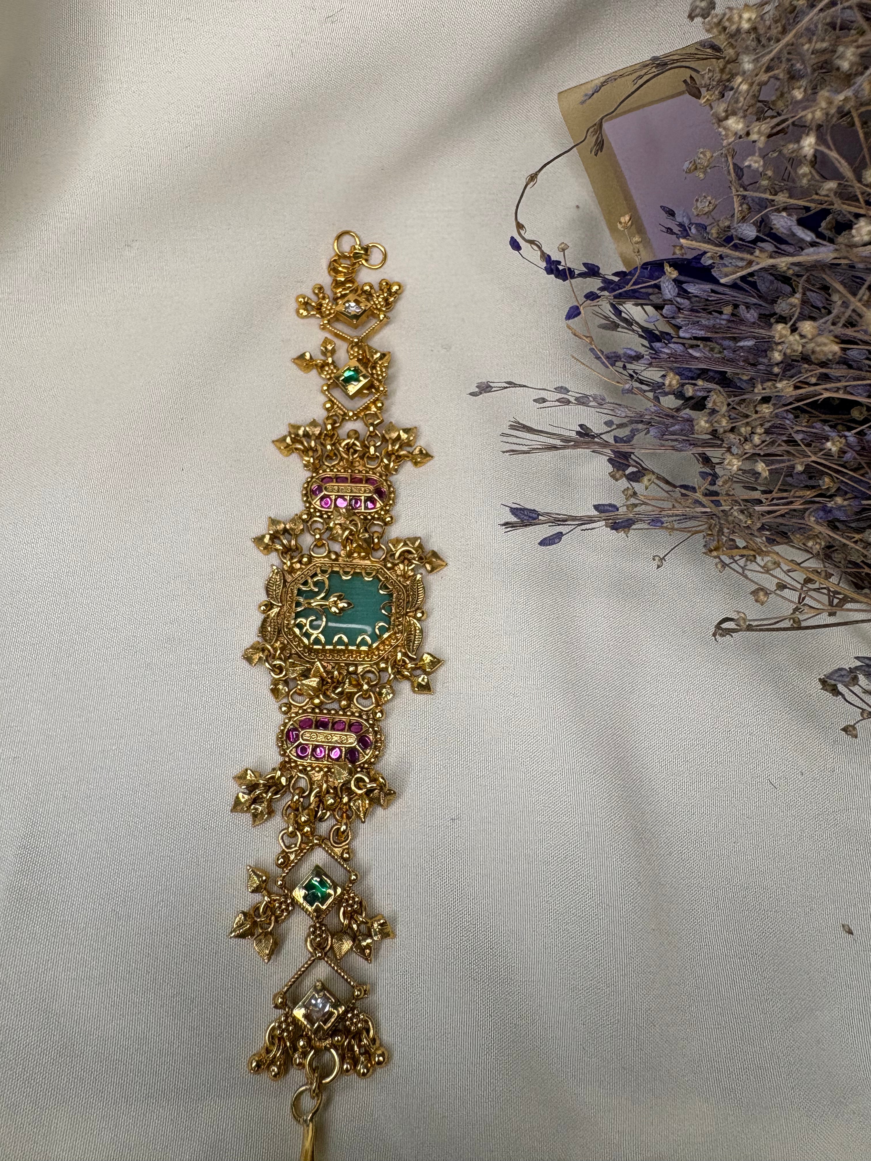 Vintage Green Gold plated Heritage Bracelet for Women