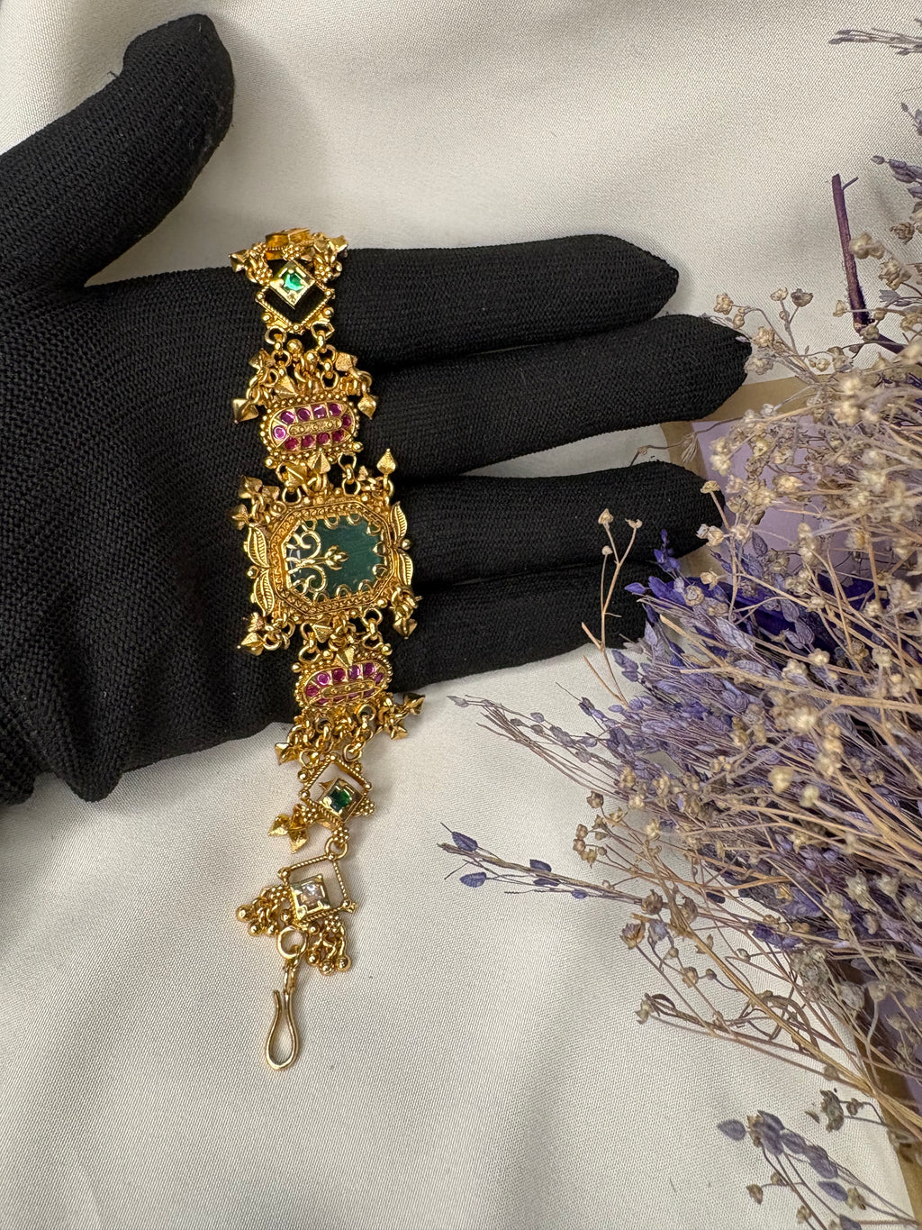 Vintage Green Gold plated Heritage Bracelet for Women