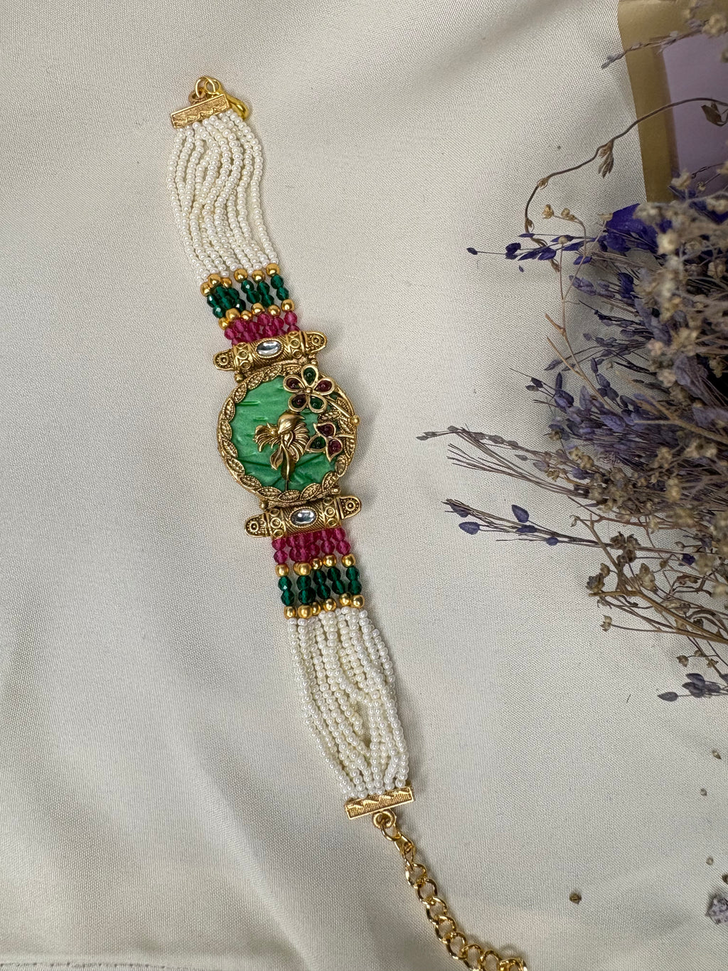 Minimal Green Heritage Bracelet for Women