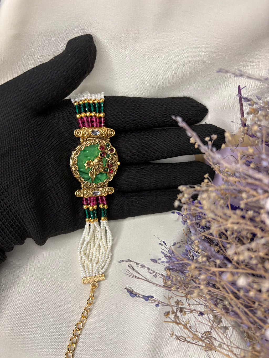 Minimal Green Heritage Bracelet for Women