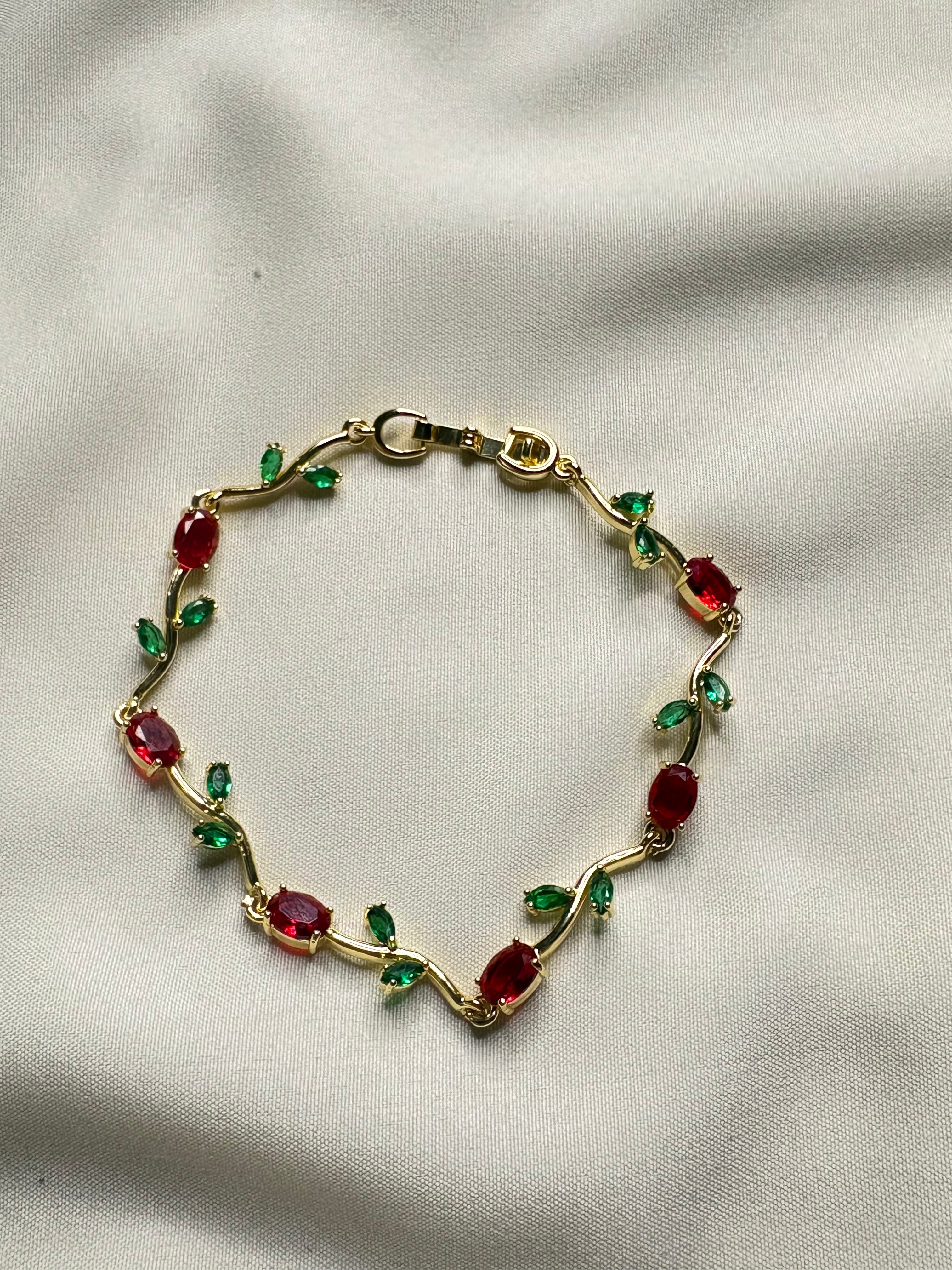 Red Bouquet Tulip Bracelet for Women