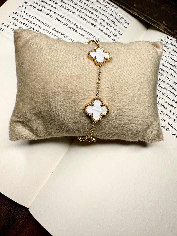 White Clover Chain Bracelet for Women
