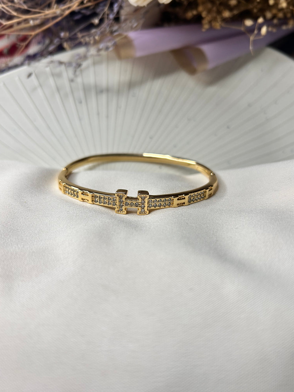 Lightweight Studded Bangle Bracelet