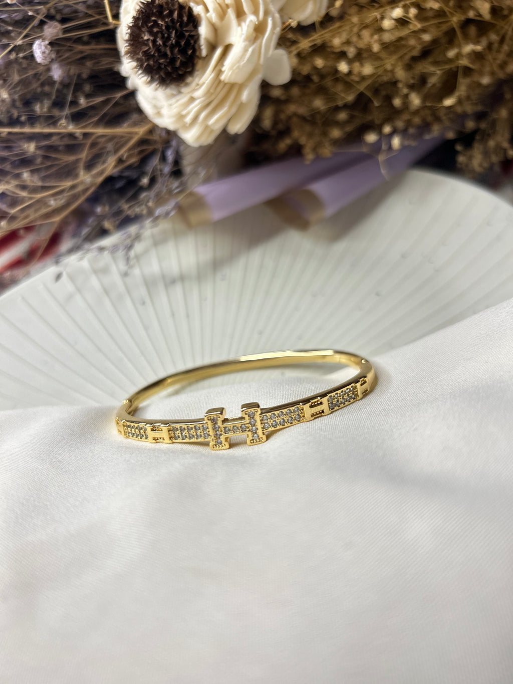 Lightweight Studded Bangle Bracelet
