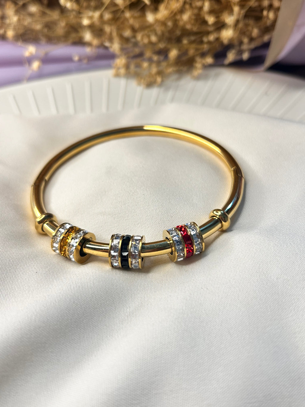 Crystal Studded Bangle Bracelet