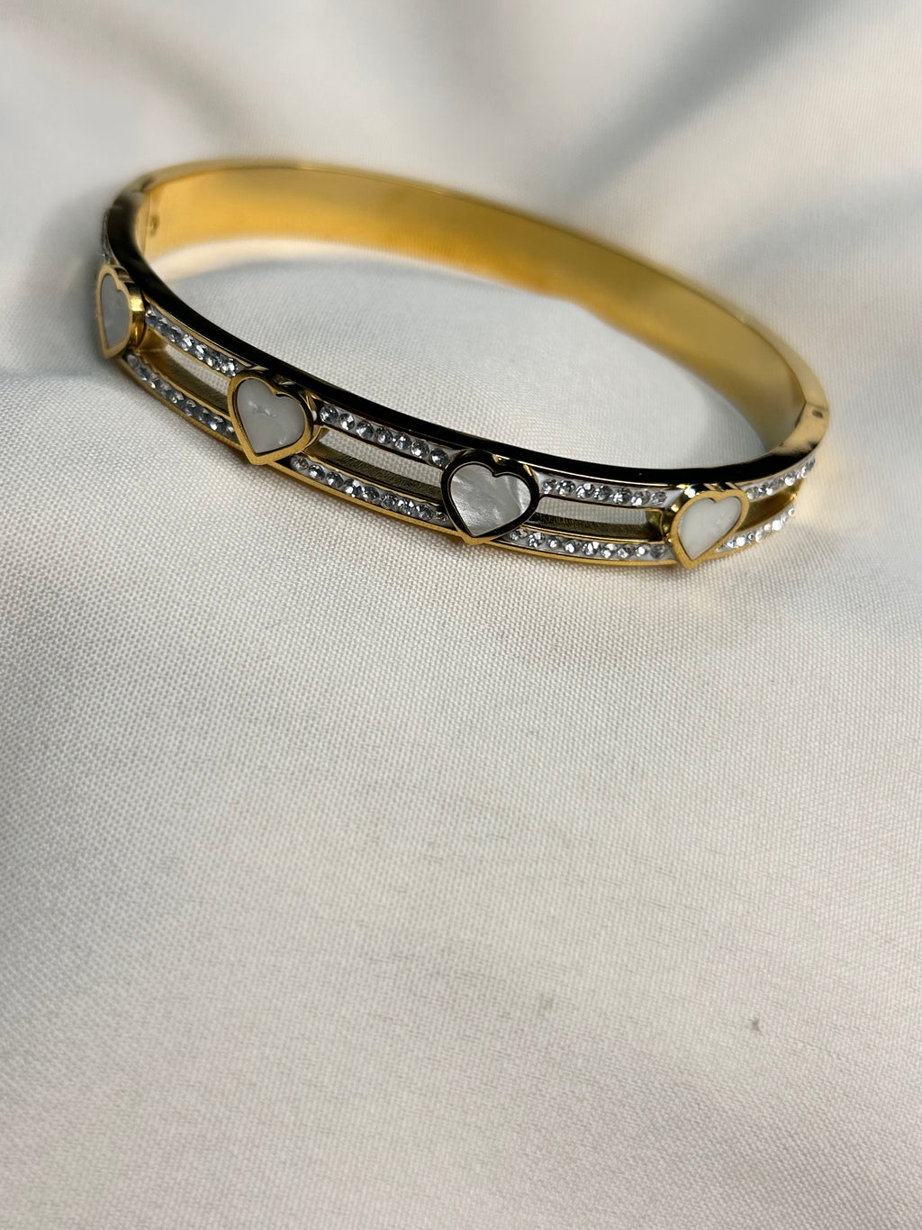 Gold Plated heart Bangle Bracelet For Women