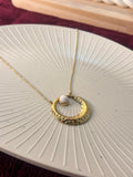 Textured Circle Pendant Chain for Women | Gold Minimal Necklace