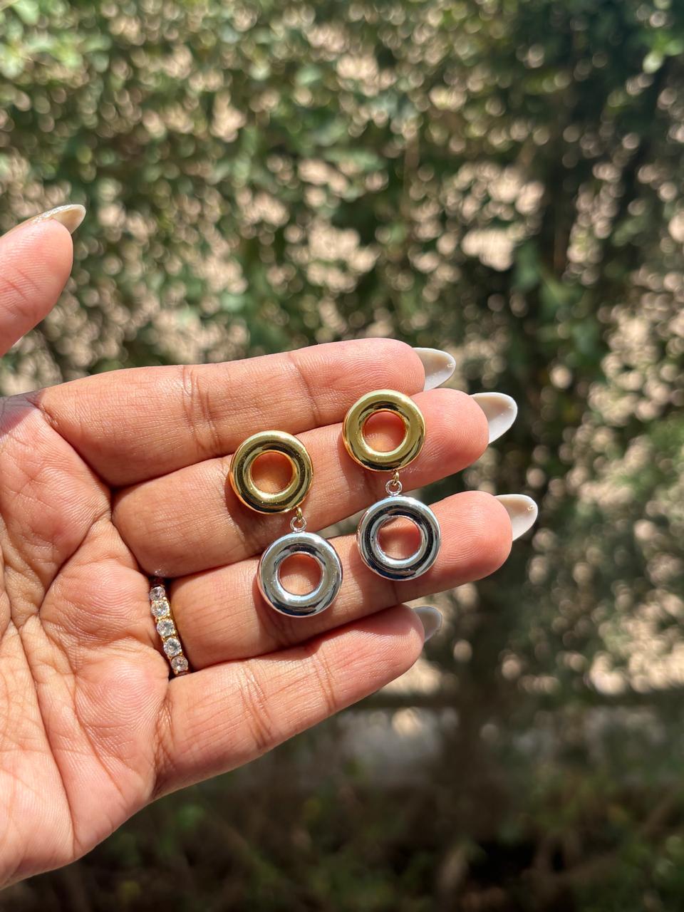 Dual Tone Earrings