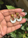 White Stud Earrings