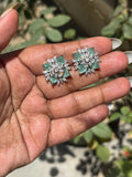 Teal Stone AD Earrings