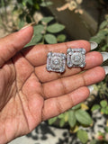 White Stone AD Earrings