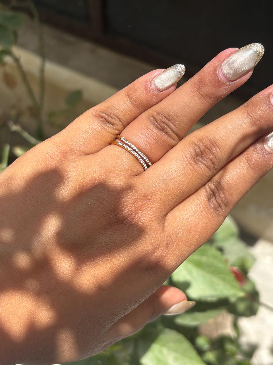 Double Layer Stone Ring