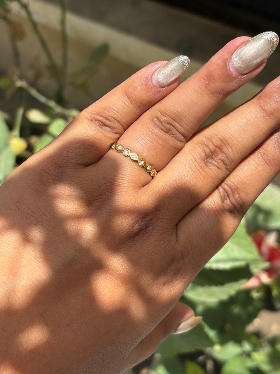 Zigzag Stone Ring