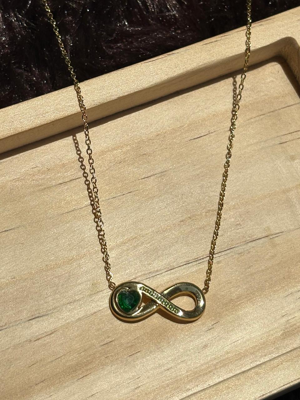 Infinity Green Stone Pendant