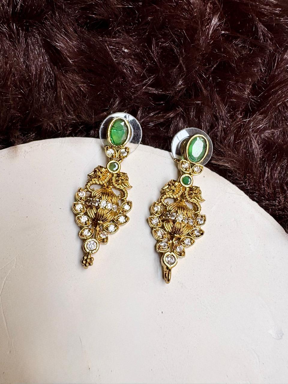 Temple Style Stud Earrings