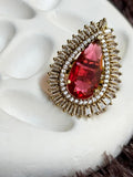 Oval Crystal Ring