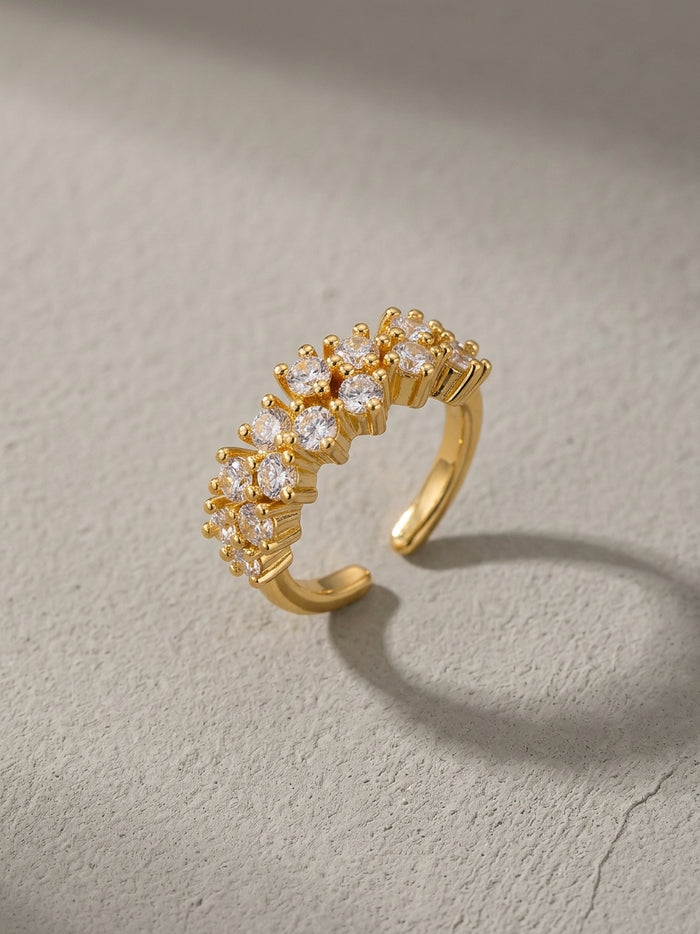 Adjustable Stone Cluster Gold Ear Cuff