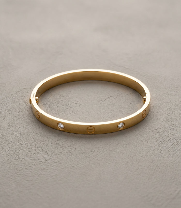 Gold Screw-Detail Bangle Bracelet