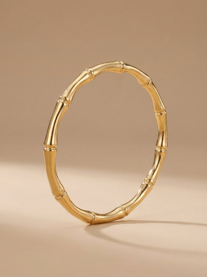 Gold Bamboo Round Bangle