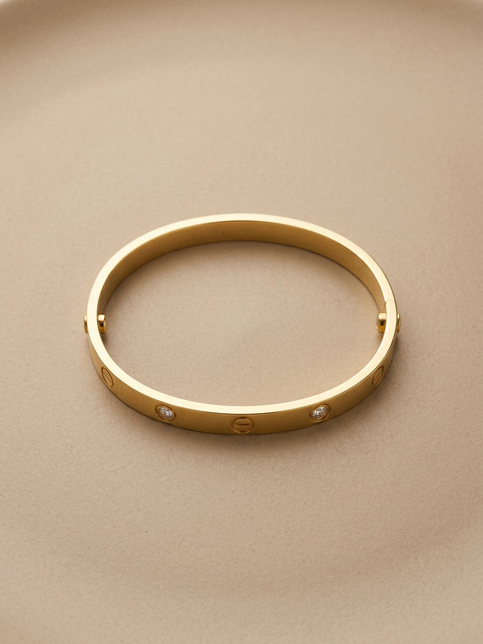Screw Detail Gold Bangle Bracelet