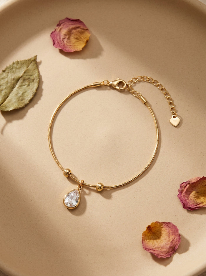 Gold Teardrop Slider Bracelet