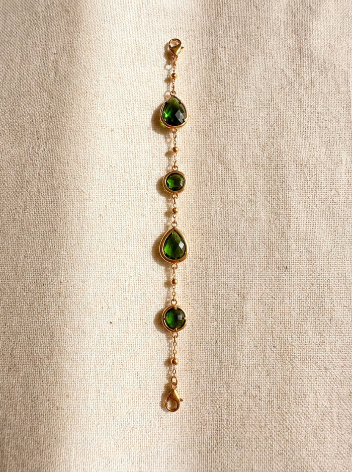 Green Teardrop Stone Bracelet