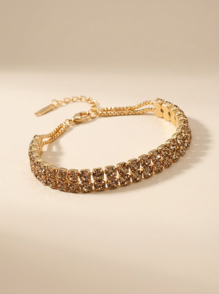 Double-Row Crystal Tennis Bracelet