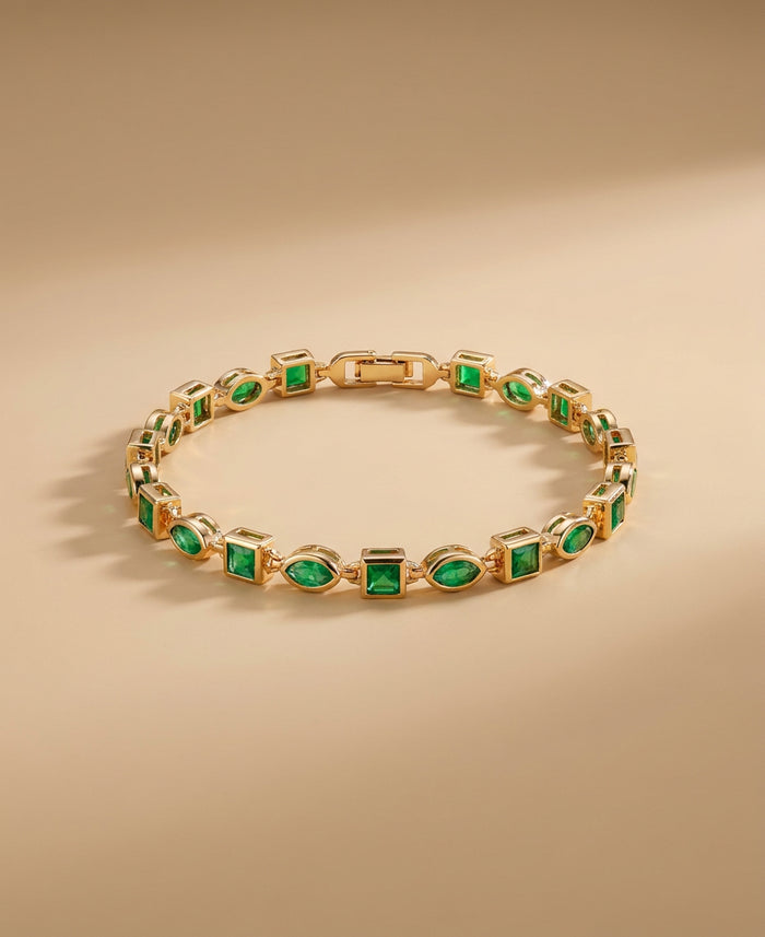 Emerald Mixed-Cut Stone Bracelet