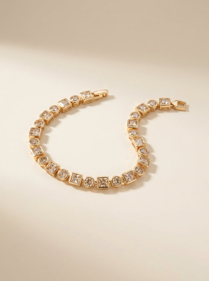 Clear Mixed-Cut Stone Bracelet