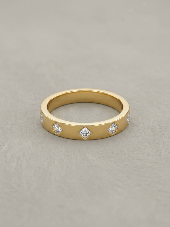 Princess Stone Gold Band Ring
