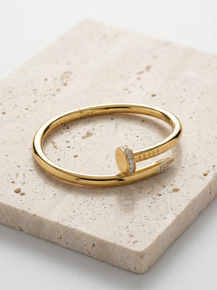 Stone Nail Gold Wrap Bangle Bracelet