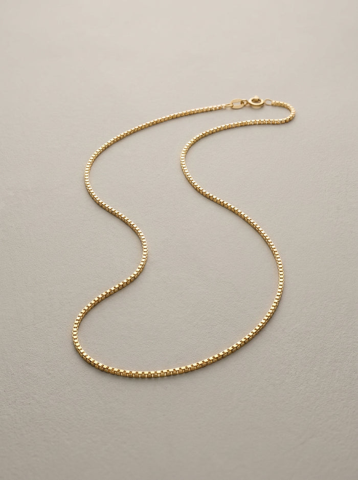 Fine Gold Box Chain Necklace