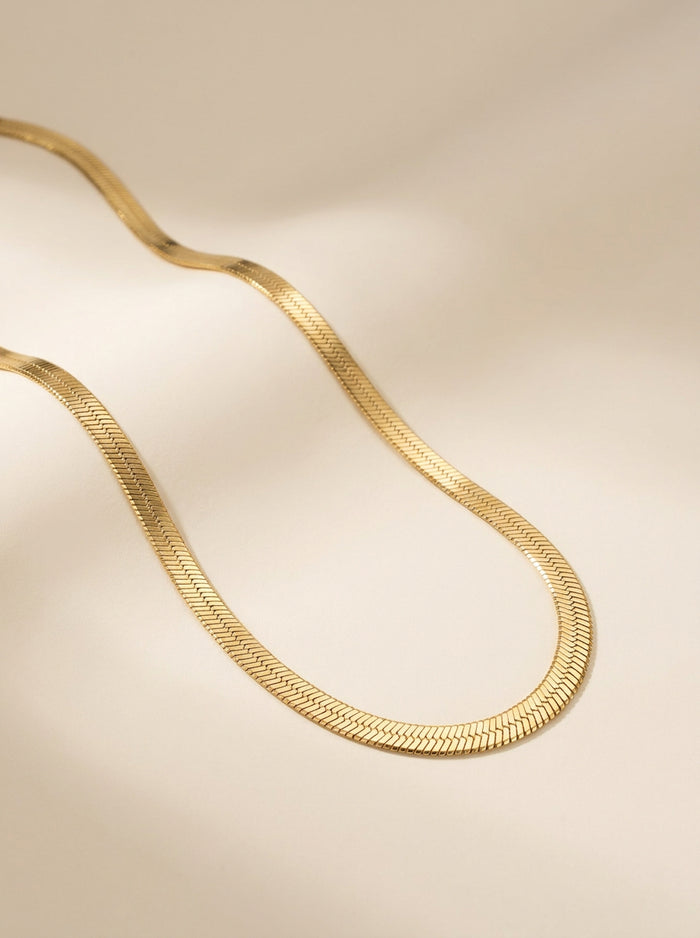 Silver and Gold Two-Tone Flat Chain Necklace