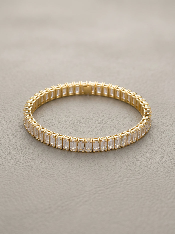 Baguette Stone Gold Tennis Bracelet