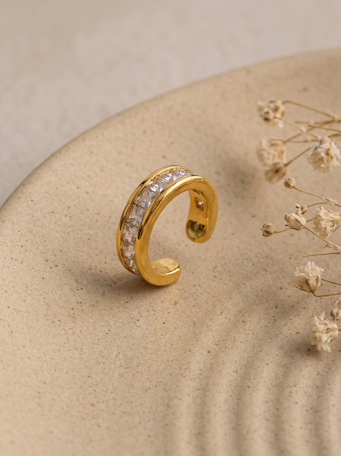 Baguette Stone Gold Ear Cuff for Women