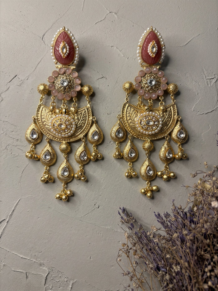Floral Kashmiri Statement Earrings
