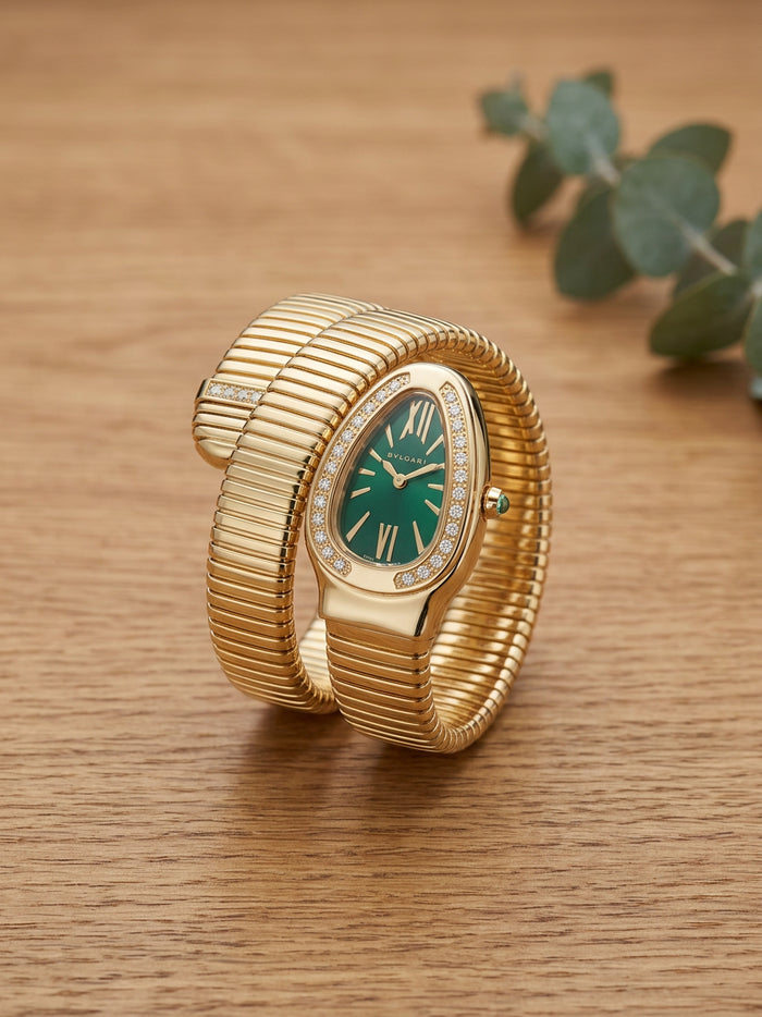 Green Dial Double Layer Snake Watch for Women