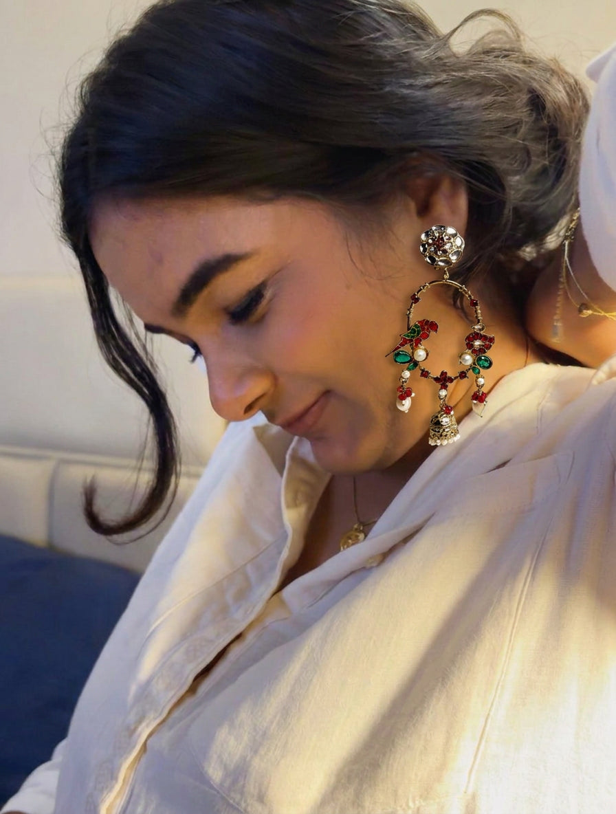 Indian Earring 04 - on model