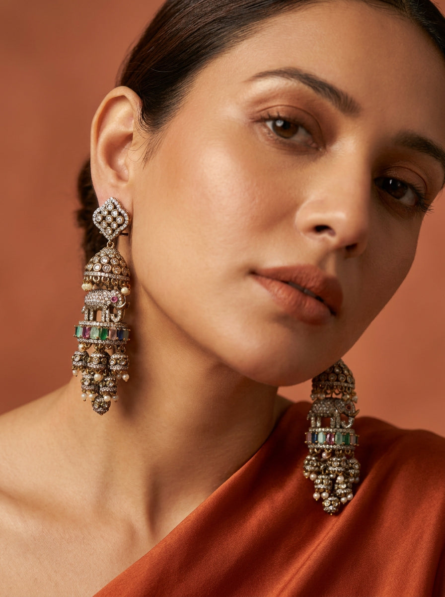 Indian Earring 4-01 - on model