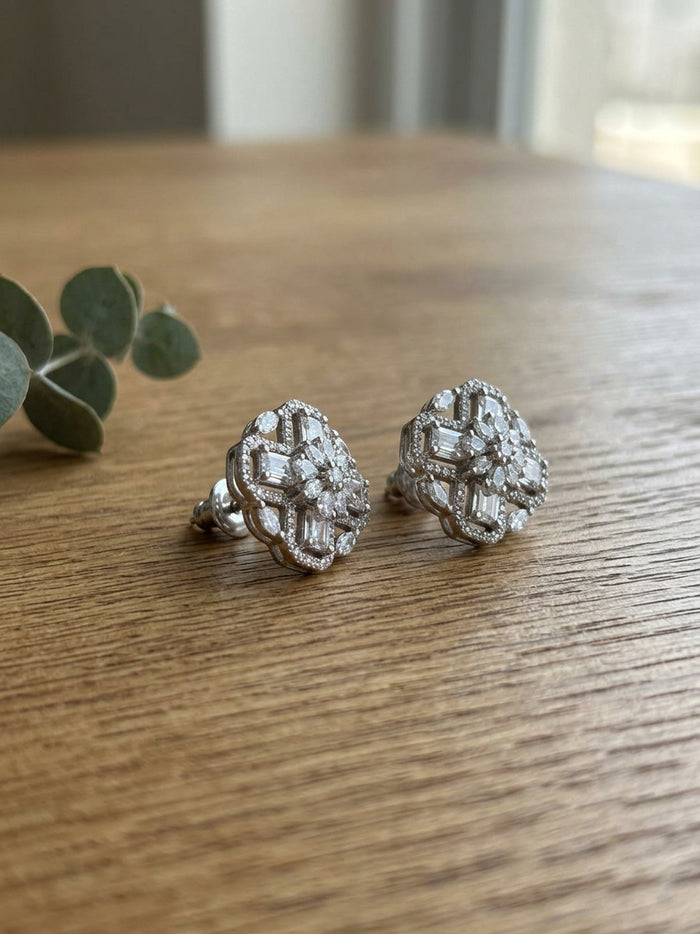 Luxury AD Cluster Stud Earrings