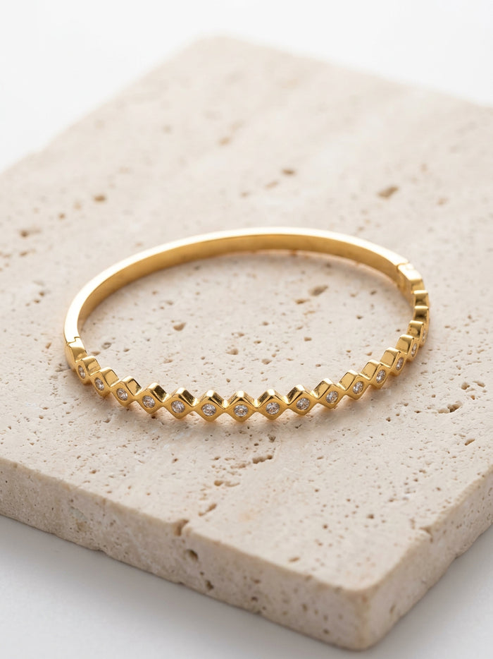 Minimal Stone Bangle Bracelet