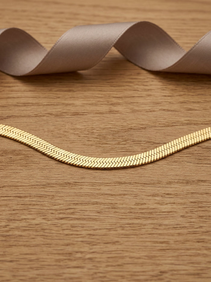 Gold Herringbone Chain Bracelet for Women