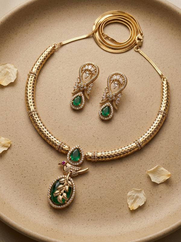 Nazaara Emerald Necklace Set