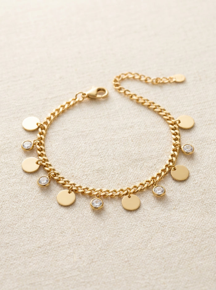 Gold Coin Charm Bracelet