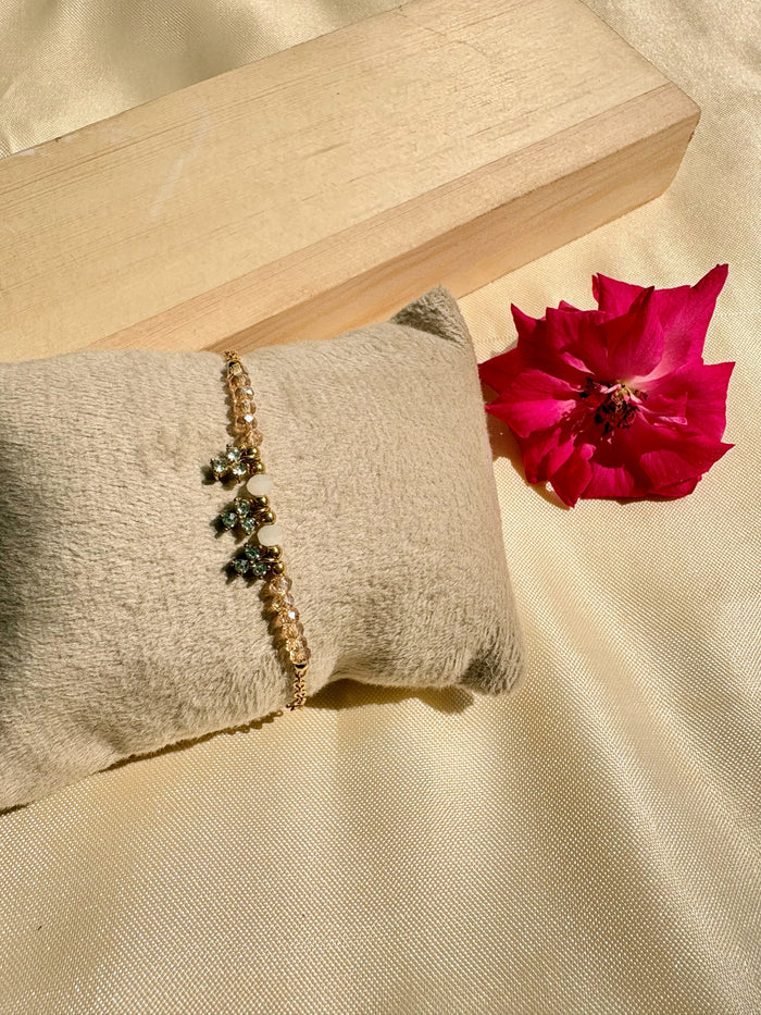 Gold Flower Charm Bracelet